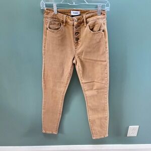 Pistola Womens Camel Button Fly High Waisted Skinny Jeans‎ Size 26